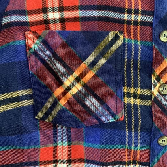 Grace and Lace Whiskey Plaid l/s Flannel Button Up Shirt with Pockets size xs - Picture 2 of 10